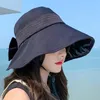 Breite Krempe Hüte Damen Sonnenblende UV-Schutz Hut Sommer mit Wind Lanyard zum Angeln Wandern Reisen D88