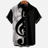 Chemises décontractées pour hommes Chemise d'été Hommes Hawaiian Man Chemise à manches courtes Note de musique Imprimer Hommes Femmes Plage Voyage Casual Vêtements surdimensionnés 230511