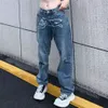 Мужские джинсы винтажная собака Y2K мешкоидные мужские вышива