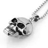 Pendant Necklaces Arrive Stainless Steel Never Fade Silver Color Death Skull Men's Boy's Jewelry Necklace Free Box Link Chain 24inch