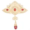 Broschen, Anstecknadeln, große Schmuckbrosche im marokkanischen Stil, klassische Goldkristall-Aushöhlung mit Strasssteinen, arabische Hochzeit