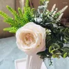 Decorative Flowers 10pcs Ivory Artificial Big Head Angel Roses Silk Fake For Wedding Bouquets Centerpiece Decor