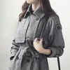 Frauengrabenmäntel Casaco Feminino 2023 Herbst Winter Plaid Wollmantel Frauen Plus Größe Lange Weibliche Robe Oberbekleidung Manteau Femme XQ094