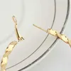 Stud Sell Loops Twisted Brincos de argola de flores para mulheres Jóias de moda Brincos de prata de ouro de dupla face