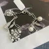 Link Bracelets Tall Glass Wine Bottle Pearl Flower Romantic Bracelet