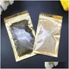 Verpakkingszakken Kleine grote maten Golden Golden Clear voor Zip Hersluitbare plastic Retail Lock Packaging Zipper Mylar Bag Pakket Pouch Self Dhmbu