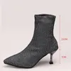 Dress Shoes Fashion Boots Trend Stretch High Heel Pointed Toe dames buiten korte dames enkel sok 230511