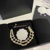 Collares de cadena de perlas de oro de 18 quilates Moda Nuevo diseñador Gargantilla Amor de lujo Collar colgante Regalos de alta calidad Joyería de amor Chica de moda Joyería familiar al por mayor