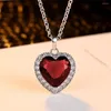 Chains Titanic Ocean HEART Necklace Blue Strass Pendant Crystal Love Forever Eternal Jewelry