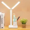 Night Lights 32PCS LED USB Rechargable Desk Lamp Double-head Table Eyes Protection Touch Dimmable Light Reading