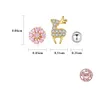 Small cute 3-piece set protecting ear holes earrings women fashion luxury brand flower deer earrings female 3A zircon s925 silver earrings high-end jewelry gift