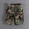 Mäns shorts Summer American Multi-Pocket Camouflage Overalls Shorts Men's Fashion Retro Casual Five-Point Pants Loose Woven Pants 230511