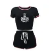 Tweedelige broek van dames 2 stks Shorts Sets voor dames Outfeffects korte mouw trainingskleding gym pakken crop top tracksuits Summer Sportswear 230511