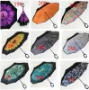 Reverse Umbrellas Windproof Reverse Layer Inverted Umbrella Inside Out Stand Windproof Umbrella Inverted Umbrellas sea shipping G0511