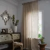 Gordijn Home Decor Beige Curtains for Living Room American Simple Pure Color Bamboo Slaapkamer Shading Door