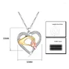 Pendentif Colliers Couleur Argent Coeur Suspendu Eau-vague Chaîne Collier Cubique Zircone Fête Des Mères Poignée De Main