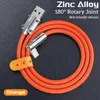 Cables tipo c de carga súper rápida de 120W y 6A, 1M, 3 pies, USB-C, Micro Cable de aleación de Zinc, Cable TPE para Samsung S10, S20, S22, S23, Huawei, htc