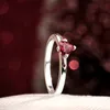 Sparkling Red Heart Ring for Pandora Authentic Sterling Silver Wedding Jewelry designer Rings For Women Girlfriend Gift Crystal diamond Love ring with Original Box