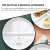 Plates Divided Dessert Plate Ceramic Tray Separator Separated Dish Dishes School Lunch Trays Camping Cutlery