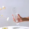 Garrafa de água plástica com escala de tempo de grande capacidade à prova de vazamentos de bebida simples garrafa esportiva ao ar livre para viagens de escalada