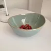 Bowls 6.5 Inch Oval Porcelain Bowl Modern Simplicity Solid Fruit Salad Microwave Heating Baking Restaurant Container