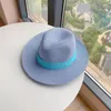 Bérets couleur unie disquette chapeaux de soleil pour femmes hommes grand large bord chapeau de plage unisexe Western Cowboy parasol Panama paille casquettes vacances