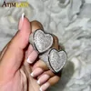 Band Rings Arrive Full Paved Bling Cubic Zircon Copper Big Heart Ring Iced Out Hip Hop 5A CZ Finger Jewelry For Men Women Fashion 230511