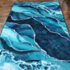 Carpets Luxury Marble Lake Blue Living Room Rug Center Table Carpet Decoration Modern Bedroom Rug Soft Anti-slip Washable Floor Carpet 230511