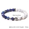 Strand Faceted Natural Lapis Lazuli Stone Beads Bracelet Howlite Metal Ball Charm Yoga Energy Jewelry For Women Men Gifts