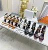 Kadın Ayakkabı Tasarımcısı Yüksek Topuklu Stiletto Sandalet Gerçek Deri Altın Düğmesi Sandal Arka Zipper Tasarım Kadınlar Moda Zarif Parti Düğün Ayakkabı Fabrika Ayakkabı