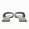 Sandalen traf Blue Denim Flats for Women Casual Squared Teen Outdoor Slippers vrouwelijke elegante slides Comfort Beach Sandal 230510