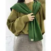 Scarves Women's Autumn Winter Knitted Shawl Korean Style Loose Blanket Fashion Muslim Woman Abaya Designer Scarf Ladies Bandana Knit