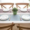 Nappe de table Plaid tissu de lin décoratif avec gland imperméable à l'huile épais rectangulaire mariage salle à manger couverture thé 230510