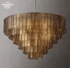 Sirene Lustres ronds en verre fumé moderne rétro LED niveaux noirs luminaires suspendus pour salle à manger salon ferme éclairage intérieur