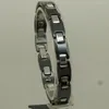 Bracelets à maillons 10 MM hommes/femmes noir pierre magnétique Bracelet moyen en tungstène en céramique anti-rayures de haute technologie