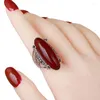 Кластерные кольца дизайнерская оригинальная атмосфера моды Южный красный турмалиновый овальный открытие регулируемое кольцо личность Леди Серебряные украшения