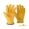 Hand Protection Men Work Gloves Soft Cowe Driver Hunting Driving Farm Garden Welding Security Safety Workers Mechanic Glove Drop Del Dhhyz