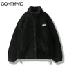 Jackets masculinos Hip Hop Winter Winter Fleece Jacket Fluffy Streetwear