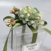 Andra evenemangsfestleveranser 20pcslot presentförpackning Flower Ribbon Romantic Transparent Candy Boxes Birthday Wedding Favors for Gäster PVC Packaging Bag 230510