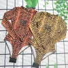 Mulheres de moda de banho com estampa de leopardo Uma peça de maiô de maiô de maiô de traje de banho de verão de traje de verão com acolchoado