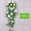 Fleurs décoratives 3 pieds de long fleur artificielle rotin fausse plante vigne décoration tenture murale roses décor à la maison accessoires couronne de mariage