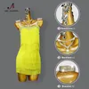 Sexy Skirt Professional Yellow Girl Fringe Skirt Sexy Adult Women Dance Competition Costume Outdoor Ballroom Performance Dress Salsa Wear 230511