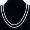 Hip Hop Tennis Chains 925 Silver 14k 18k Real White Gold Jewelry Top 3mm 4mm 5mm Vvs Moissanite Tennis Chain Gold Chain