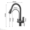 Kitchen Faucets Filter Brushed Nickel Brass With Pure Water Pull Out Style Rotatble Cold Crane 230510