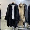 Kvinnors dike rockar Autumn Work Coat Lose Casual Windbreaker Temperament Medium och Long Trendy Western Style Clothes