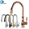 Torneiras de cozinha Poiqihy Bronze Black Torneira Pull Placer Mixer TAP CRANO FRIO DE BAINS PARA 360 ROTAÇÃO 230510