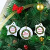 Sublimatie blanco hangerse warmteoverdracht keramische hangende ornamenten kerstboomdecoratie voor vakantie diy ambachten feest juni30