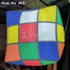 Custom Inflatable LED Lighting Magic Cube Model Hanging Magic Cubic with White Lights for Party Decoration or Nightclub