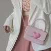 Midjeväskor rosa hjärtat girly liten fyrkantig axelväska mode älskar kvinnor tote handväska handväskor kvinnlig kedja topphandtag messenger gåva 230511
