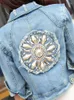 Giacche da donna Fashion Star Rivetto Strass Jean Giacca Cappotto Donna Cotone Denim Sfilacciato Lavaggio Ritagliato Monopetto Perline Corto